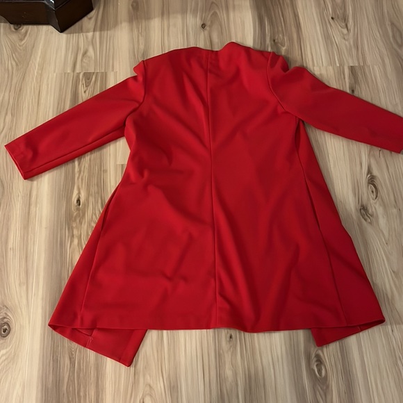 COPY - True Red Long Blazer 3/4 sleeves with pockets, size small, brand sag har… - Picture 4 of 4